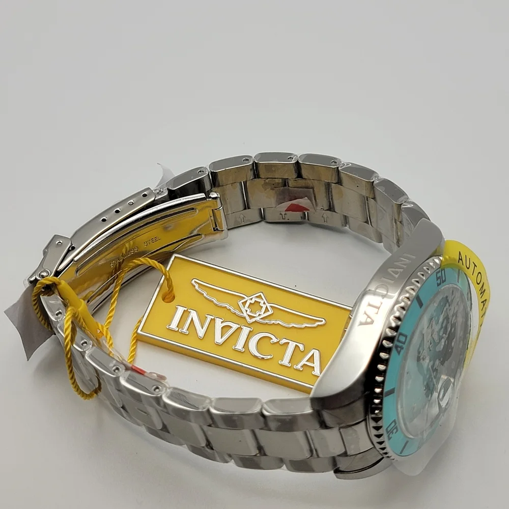 NWT 49910 Invicta Pro Diver Forge Stainless Automatic Mens Watch 40mm Aqua RARE